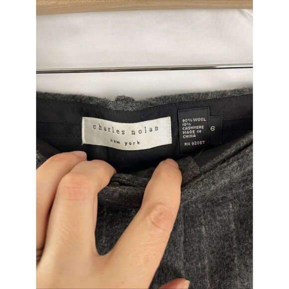Charles Nolan New York Wool-Cashmere Blend Pinstripe Dress Pants Women's Size 6 - Picture 4 of 13